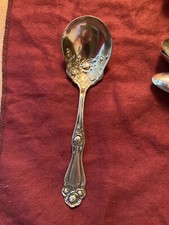 Vintage Holmes  Edwards XIV Lafayette 1899 Silver Inlaid 6" Sugar Spoon Perfect