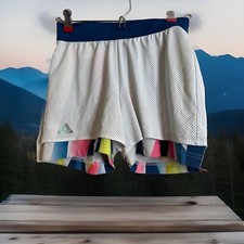 Adidas Girls White Multicolor Tennis Athletic Shorts Size Large