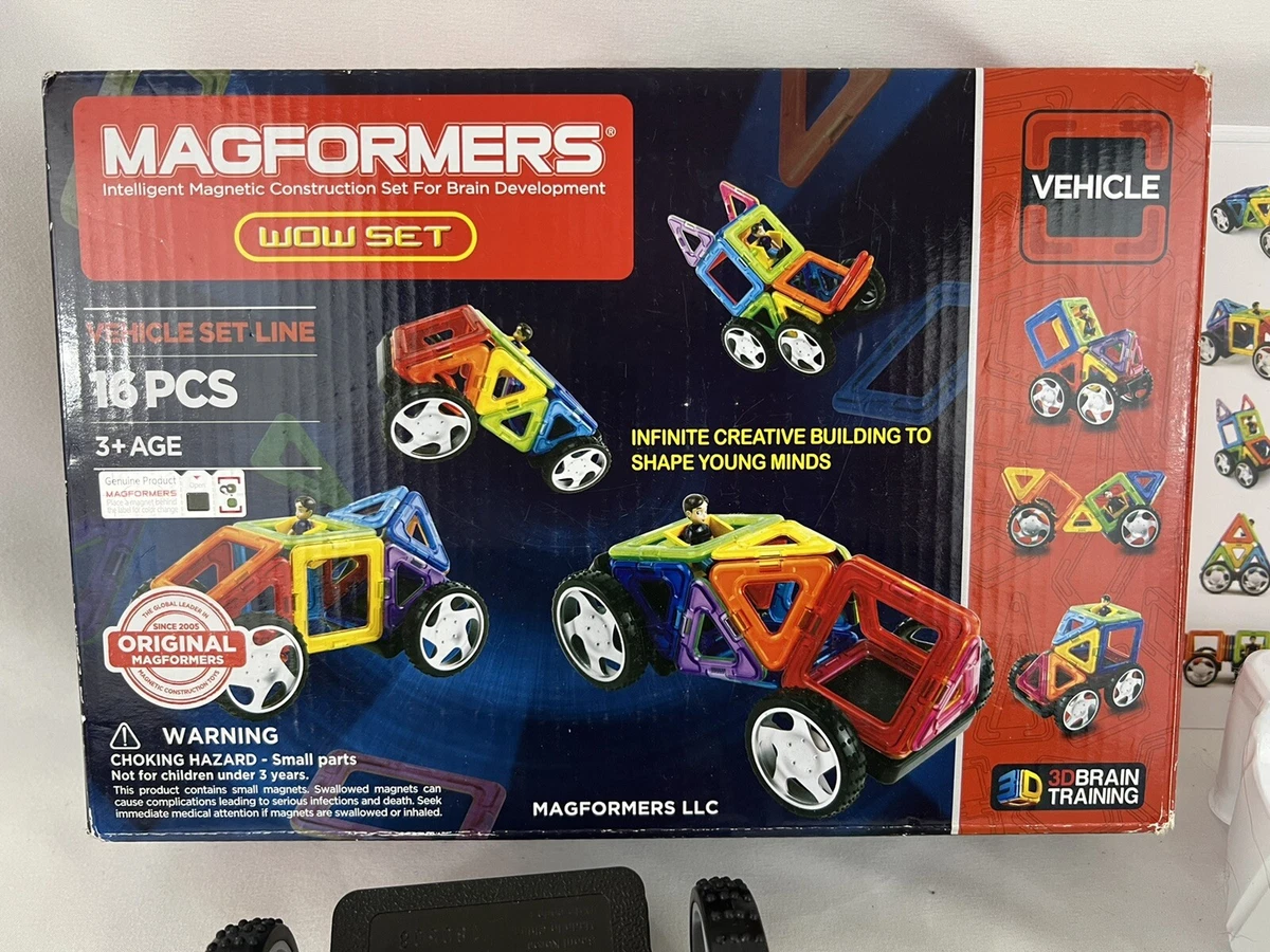 Magformers Vehicle Wow Set (16-pieces) Magnetic Building Blocks