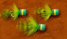 Mihulka Foam Head Panfish Poppers Set of 3, Your Choice, Hand Tied in USA