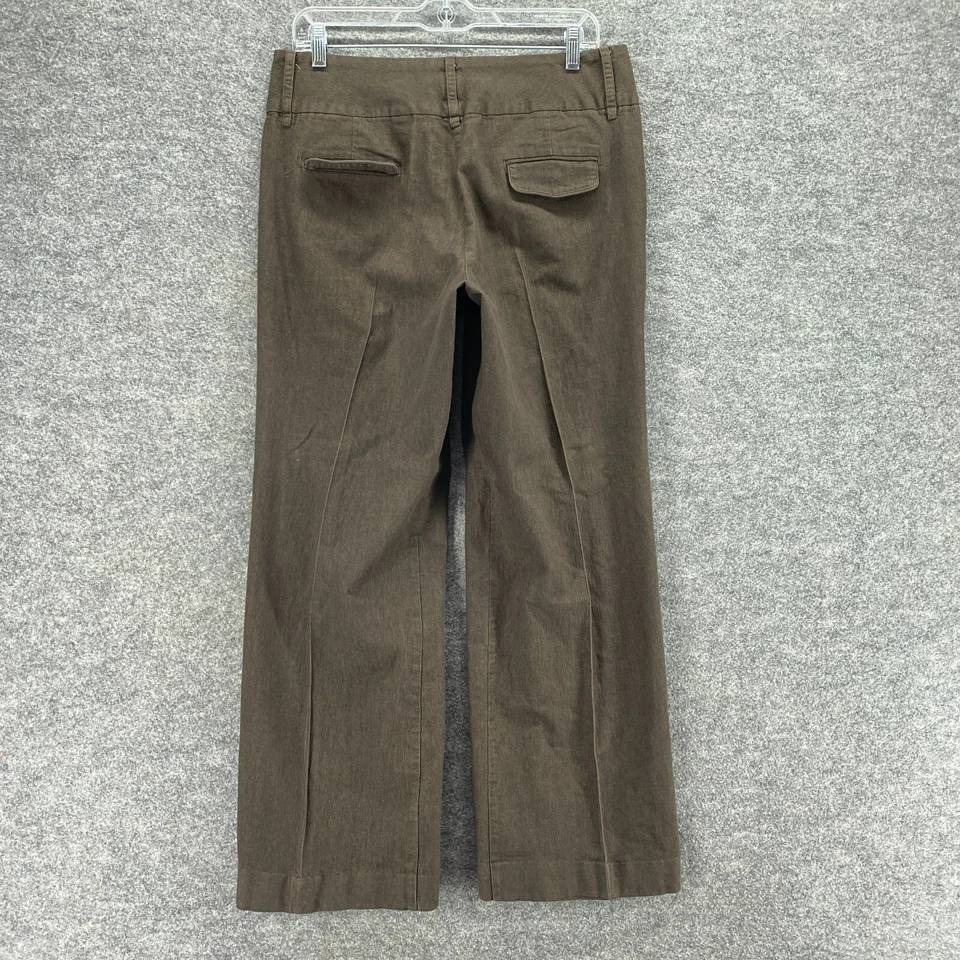 Larry Levine Dress Pants Women 8 Brown High Rise Pleated Stretch Straight Cotton - Image 2 of 4