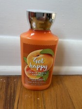 BATH  BODY WORKS BODY LOTION GET HAPPY WHITE PEACH SANGRIA SHEA VITAMIN E 8 OZ