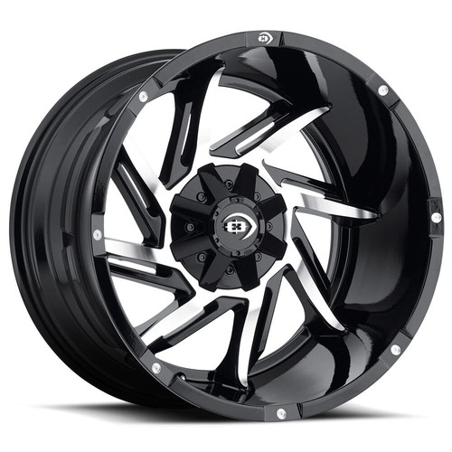 18x9 Vision 422 Prowler Gloss Black Machined Face Wheel 5x4.5/5x5 (12mm