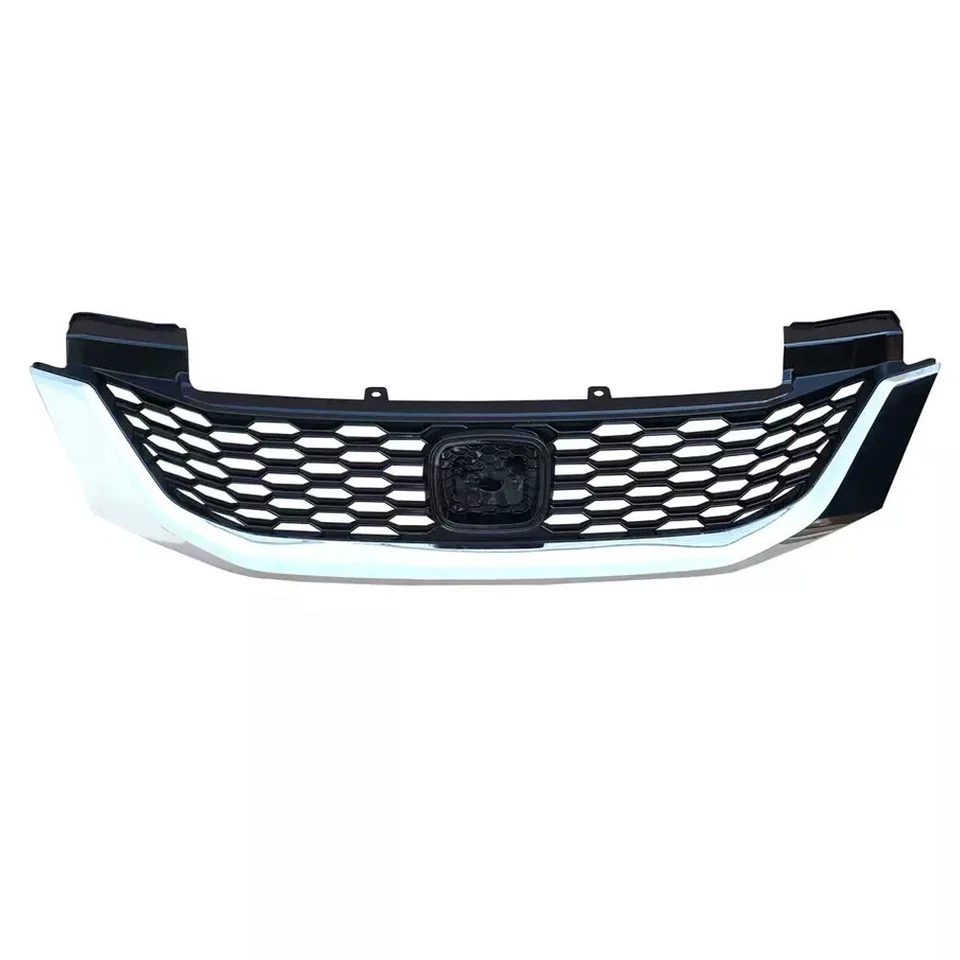 Fit 2013-2015 Honda Accord Coupe Front Bumper Upper Black Grille W/Chrome Trim - Image 2 of 4