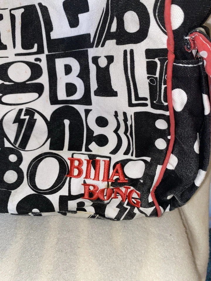 Único Billabong Playa Bolso Cartera Lunares Negro Blanco Buen Estado. Foto 2 de 4