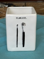 Rae Dunn Ceramic  FLAWLESS  Square Makeup/Paint Brush Holder/Organizer , NWOT