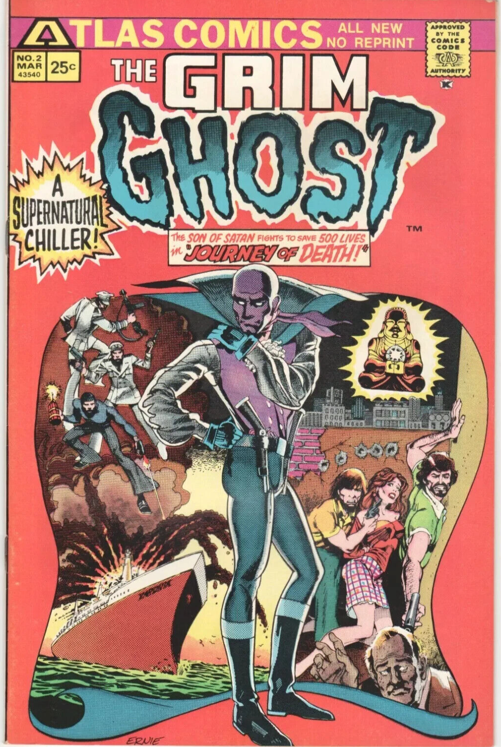 THE GRIM GHOST - 1975 ATLAS Comics #2 - Fine/Very-Fine - Bagged ...