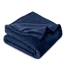 Bare Home Fleece Blanket - Twin/Twin Extra Long Blanket - Dark Blue -