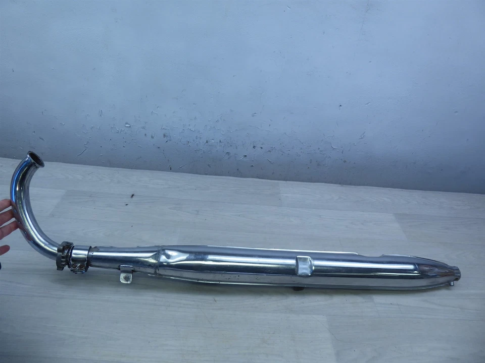 Suzuki S32 Olympian 150 S500 1966) Juego de tubos silenciadores cabezales de escape izquierdo derecho Foto 2 de 4