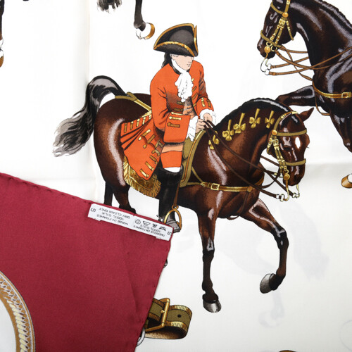 Hermes Scarf Carre90 Silk Reprise Horseback Riding Scenery