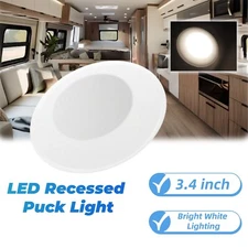 12V 3.4" LED Recessed Ceiling Light Dimmable RV Camper Under Cabinet 3500K