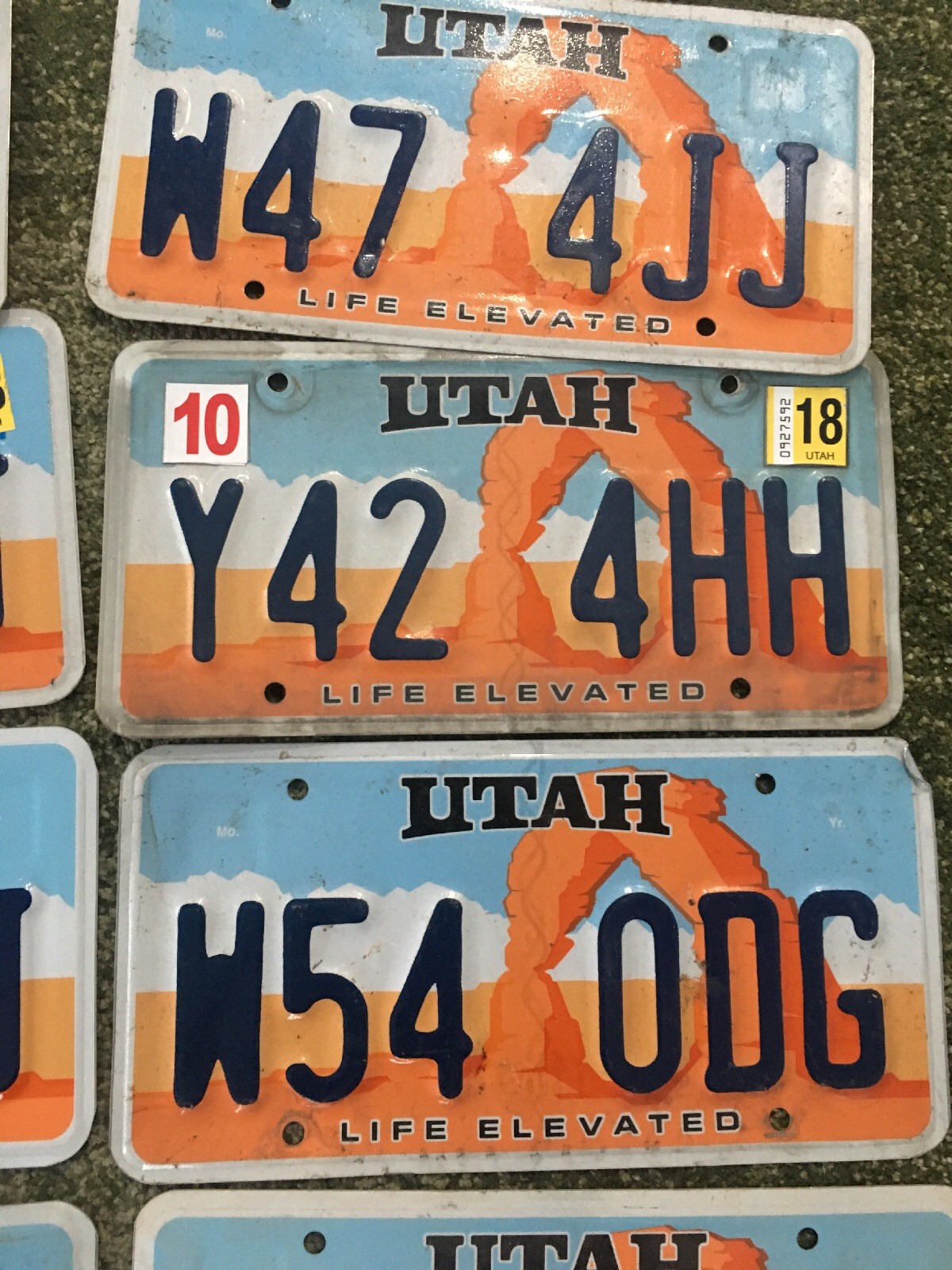 Authentic Utah License Plate Arches "Life Elevated" Expired