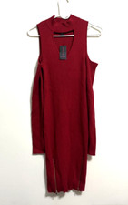 NEW Material Girl Mock V-Neck Cold Shoulder Party Sweaterdress Size S