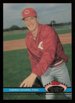 1991 Stadium Club Norm Charlton #305 Cincinnati Reds Baseball Card