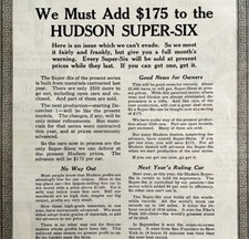 1916 Hudson Super Six Automobilia Advertisement Motor Car 9.5 X 7 Lgadyc3