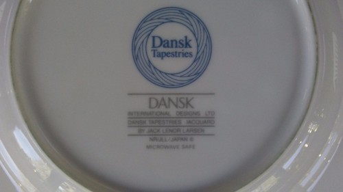 Dansk Tapestries Jacquard Blue Large Rim Soup Bowl Jack Lenor Larsen 9" - Picture 4 of 4