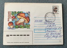 Uzbekistan Russia USSR 1993 - used cover to Russia with provisional stamp
