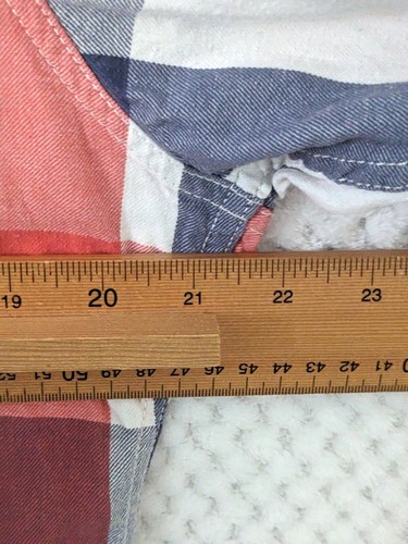 FIRETRAP Blue Red Check Buttoned Shirt Sx XL Long Sleeve Pockets Country Western - Picture 7 of 8