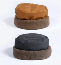 Windproof Flat-bottomed Hat Shaolin Monk Winter Warm Plush Flanging Double-layer