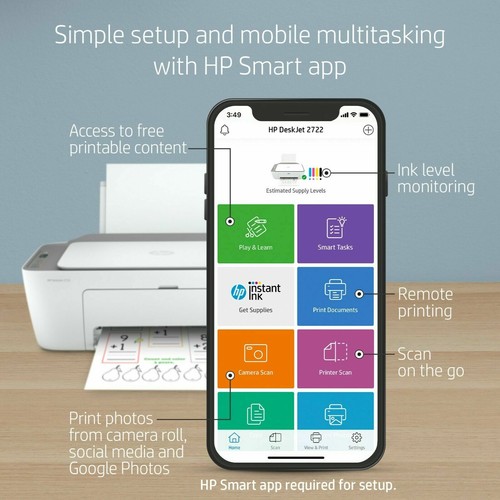 New HP 2734e/2852e All In One Wireless Printer-Copy-Scan+Free INK-Holiday GIFT - Picture 5 of 5