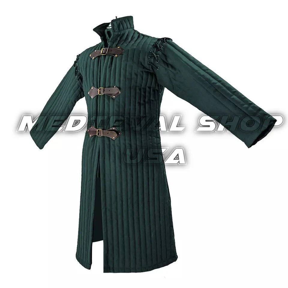 Gambesón medieval, Gambesón acolchado grueso, disfraz de buhurt / hecho a mano sca gambson Foto 2 de 4