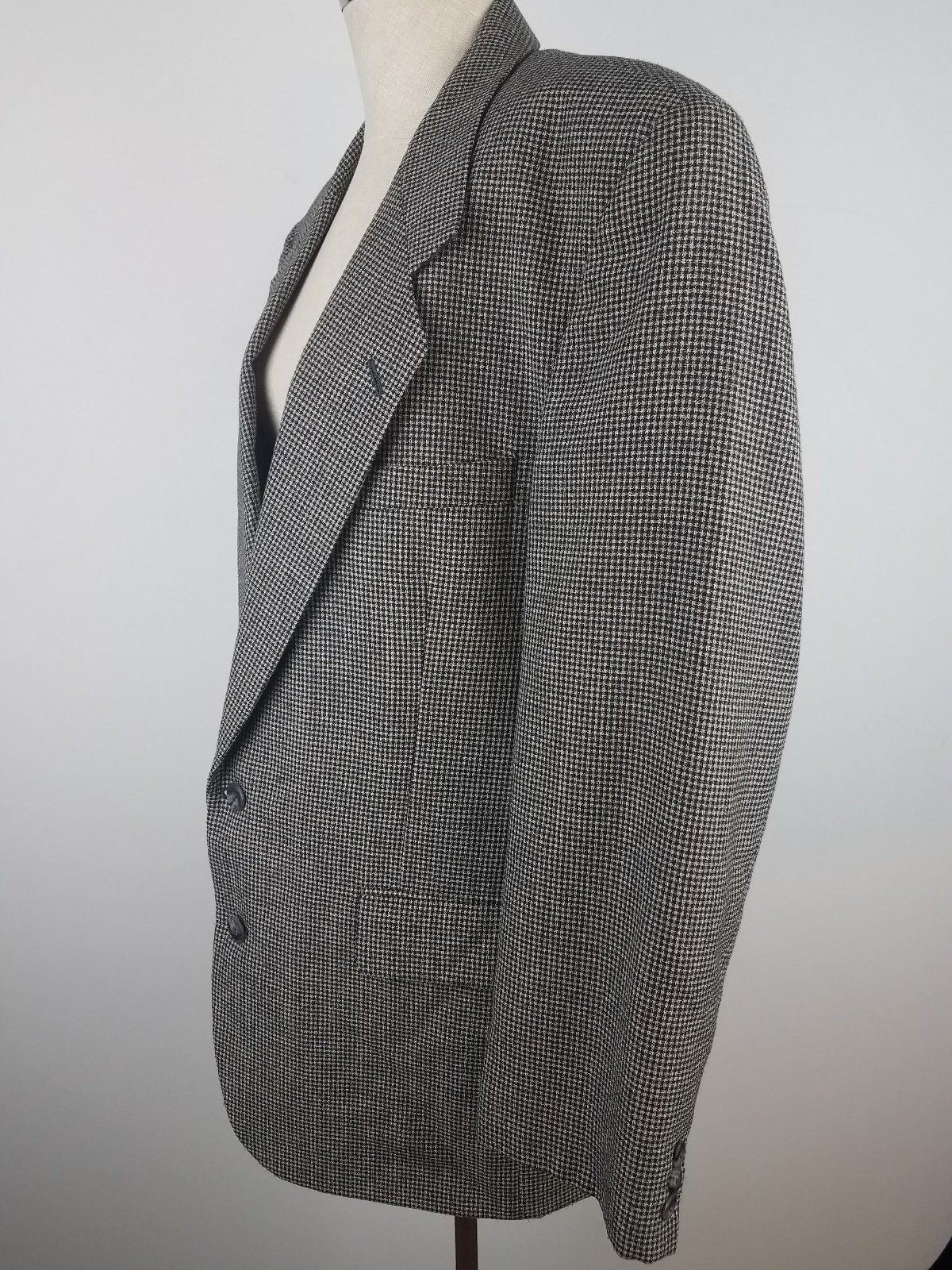 FILA Blazer giacca Hardy Amies Savile Row London 42R grigio a quadri con pied de poule