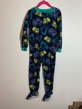Carter's Fleece Pajamas Construction Vehicles Blue Toddler Boys Size 5T