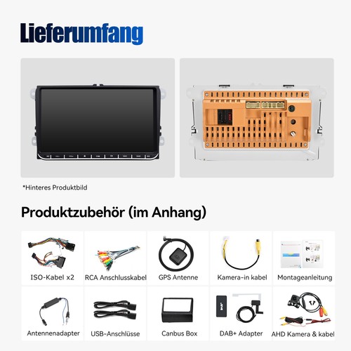 DAB+ 4+64GB Carplay Android 13 Autoradio NAVI Für VW GOLF 5 6 Polo Touran Tiguan - Bild 17 von 17