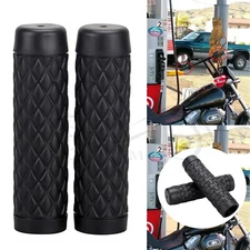 Motorcycle 1" Rubber Hand Grips Handlebars For Harley Touring Dyna Softail FLTR