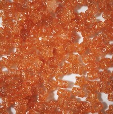 Star Beads Orange Glitter Sparkle Large Hole Pony Beads Made in USA