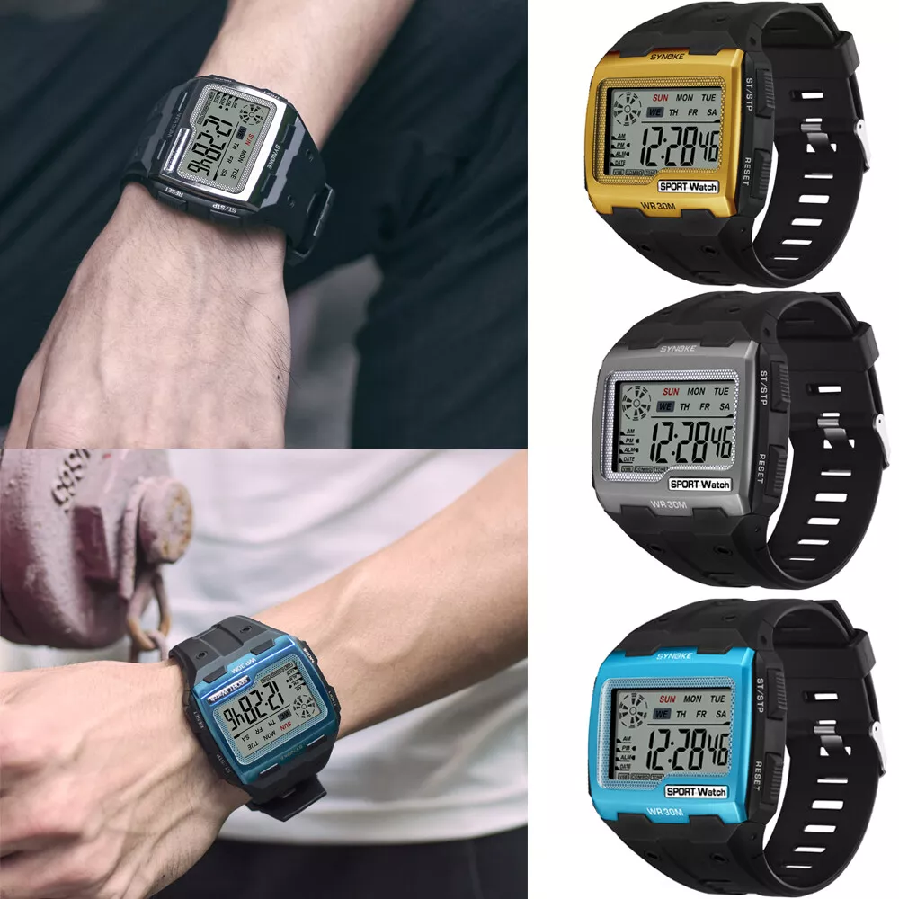 Men's digital watch with large numbers clearance