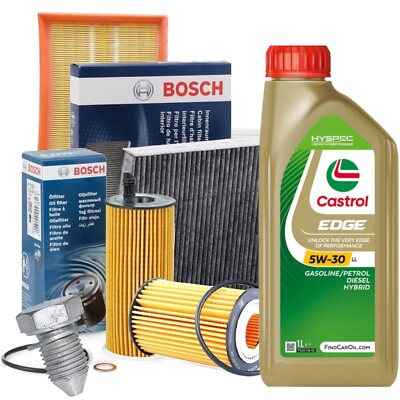 KIT TAGLIANDO AUDI A3  8V  Q2 Q3 1.6 2.0 TDI 5L CASTROL EDGE 5W30 4 Filtri