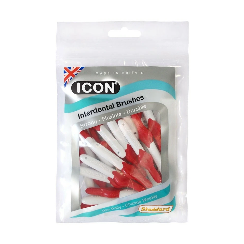 Stoddard Icon Optim Interdental Brushes - 0.5mm - ISO 2 - Red - 25 Brushes