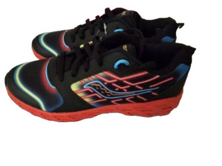 Saucony Youth Boys Mens Black w/Neon Looking Colors Sneakers Tennis Shoes SIZE 6