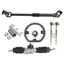 Steering Wheel 420mm Gear Shaft Racks Pinions Tie Rod Ends Ball for Go Kart Golf