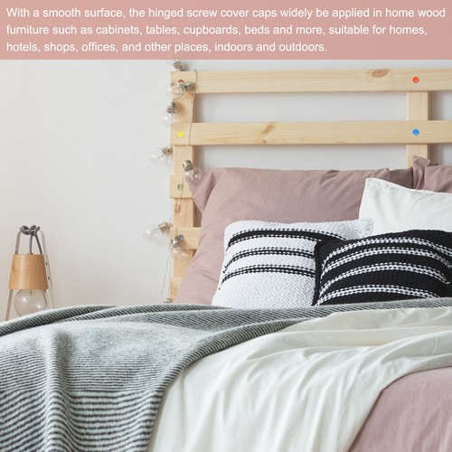 50Pcs 4mm Hinged Screw Cover Caps Plastic Fold Screw Snap Covers, White - Picture 5 of 5