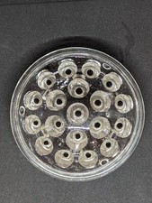 Vintage Large Floral Frog Clear Glass 19 Hole Flower Holder 5  Wide