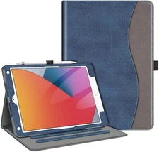 Stand Case for iPad 9th 8th 7th 10.2 Inch Multi-Angle Viewing Cover with Pocket
