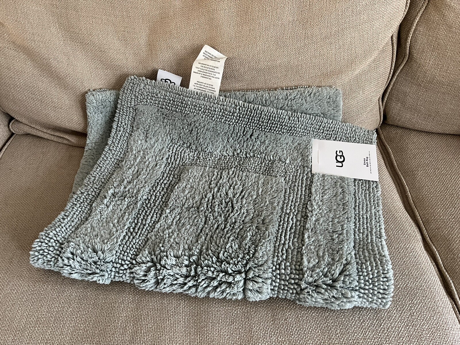 NEW! UGG EMMA BATH RUG (20in x 32in)100 COTTON OEKOTEXCOLOR Bluish