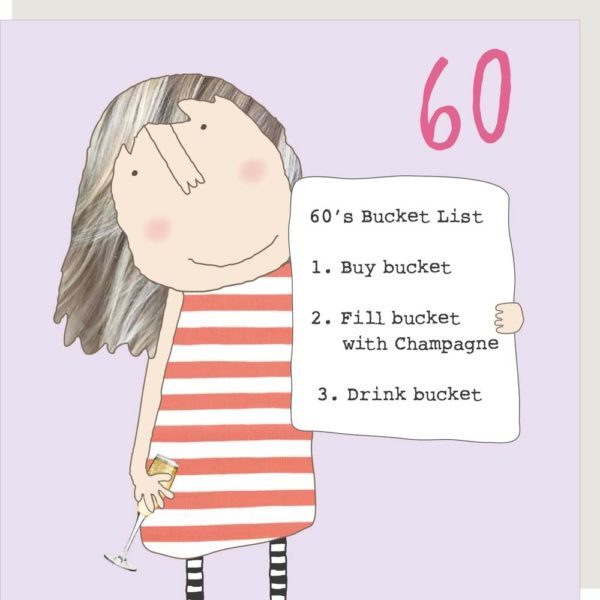 Champagne Bucket List 60th Birthday Card - Rosie Made a Thing Greeting Card