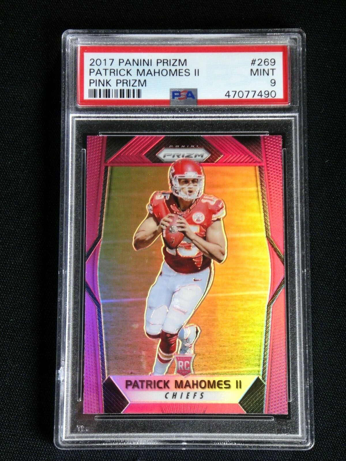 PATRICK MAHOMES PSA 9 MINT 2017 PANINI PINK PRIZM #269 ROOKIE CARD RARE! CHIEFS
