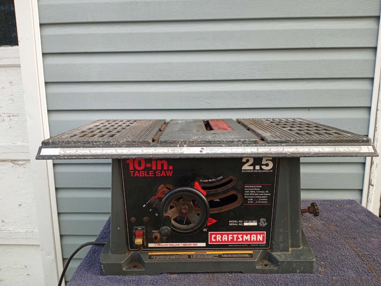 craftsman 10 inch table saw 137.221960 