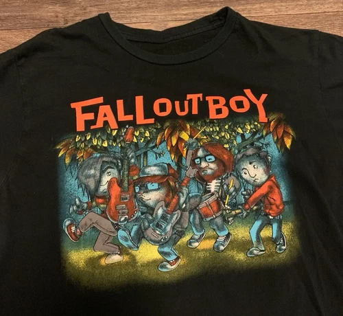 Rare Fall Out Boy Concert Tour T-shirt Black Cotton Tee All Sizes S-4XL - Picture 1 of 2