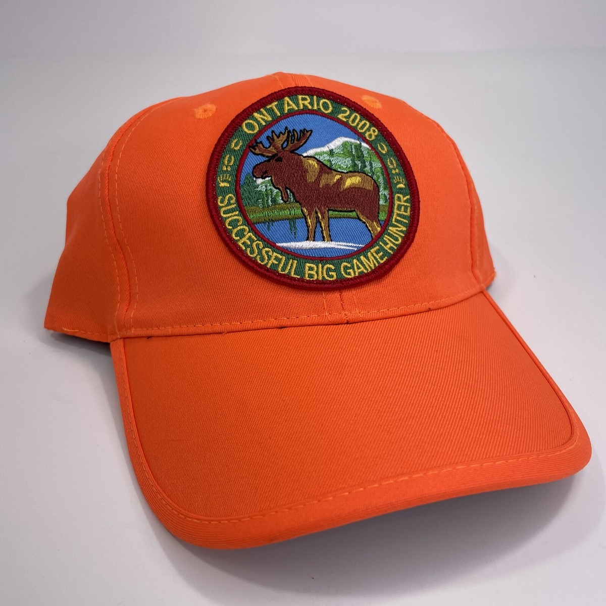2008 Ontario Successful Big Game Hunter Orange PressBack Hat Moose