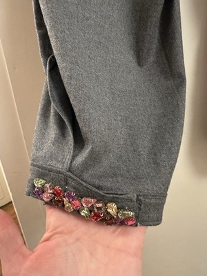 Theory, Wool Pants Capri Made in USA, Gems, Size DE40/L