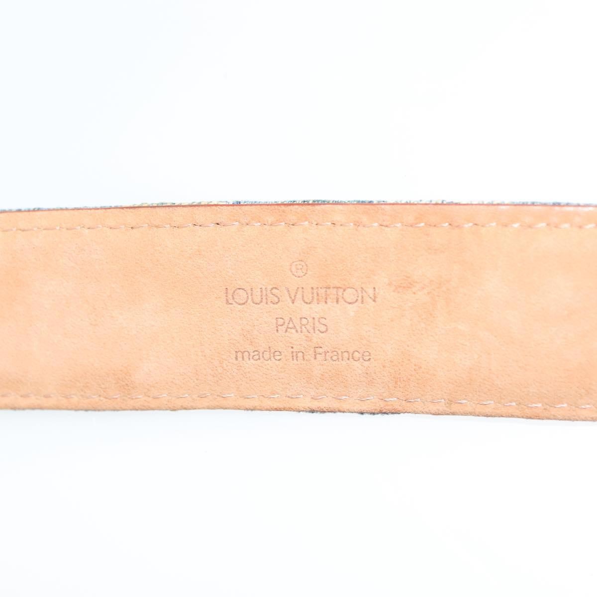 LOUIS VUITTON Monogram Denim Ceinture Belt Blue M6921U LV Auth