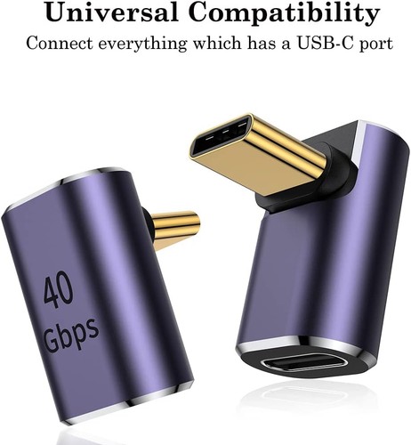 AuviPal 90 Degree Right Angle USB C Male to USB C Female Adapter, Up and Down US - Picture 7 of 7