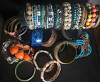 Vintage Estate & Modern Costume Jewelry 1lb Lot Mix Gold & Silver Tone, chunky,