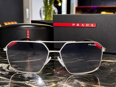 PRADA LINEA ROSSA PS A50S 1BC02M Silver Grey Gradient Men's 60 mm Sunglasses