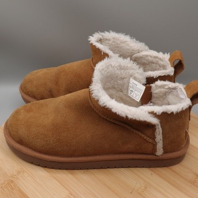 Koolaburra by UGG Boots Womens 5 Brown Suede Sheepskin Lined Ankle Flaws